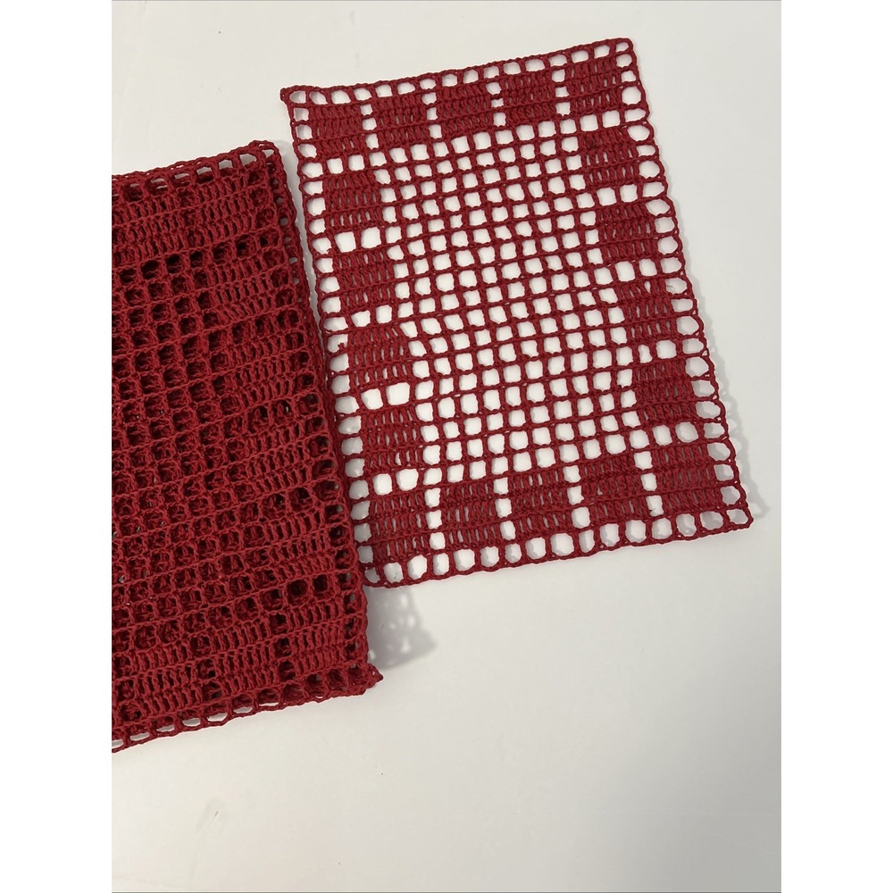 Set 6 Christmas Reversible‎ Red Placemats Stiff 1242